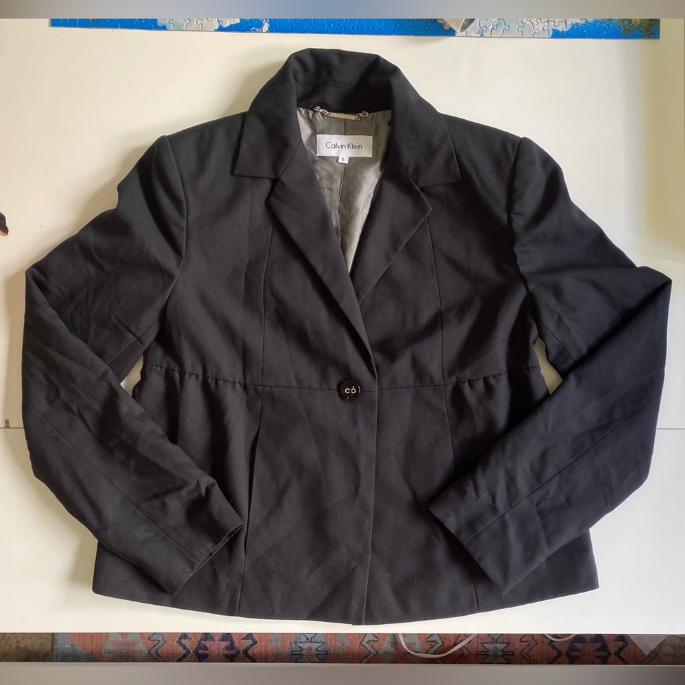 Calvin Klein Black Blazer Jacket Size 6